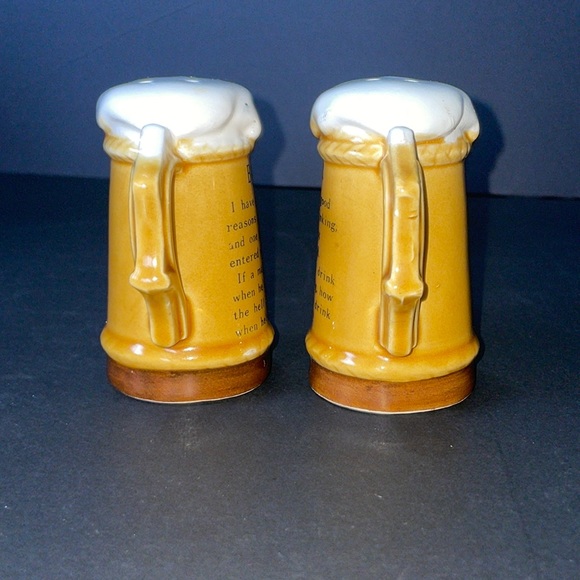 Beer Mug Salt & Pepper Shakers Vintage Ceramic Stein Collectible - Picture 2 of 8